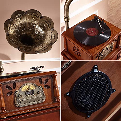 YAMMY Tourne-Disque, Gramophone, Haut-Parleur sans Fil pour Platine Vinyle pour phonographe Antique, avec entrée… - Les Beatles, Paul McCartney, John Lennon, RIngo Starr, George Harrison YAMMY Tourne-Disque, Gramophone, Haut-Parleur sans Fil pour Platine Vinyle pour phonographe Antique, avec entrée… – Image 6