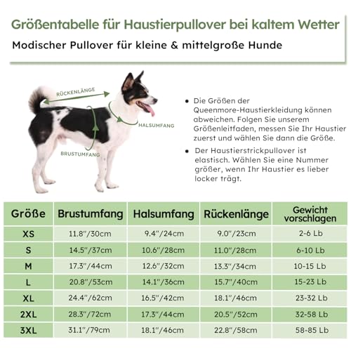 Queenmore Hundepullover Kleine Hunde Wärme Dackel Hundepulli Strick Pullover Hund Strickmantel Mit Zopfmuster Hundepullover Französische Bulldogge Bulldog Chihuahua Katzen Corgi, Grün, S