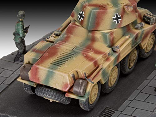 Revell Modellbausatz Sd.Kfz. 234/2 Puma | Leistungsfähiger 8-Räder-Panzerspähwagen | Präzise Nachbildung mit 5cm Kanone & Diorama | Inkl. Kleber und Pinsel