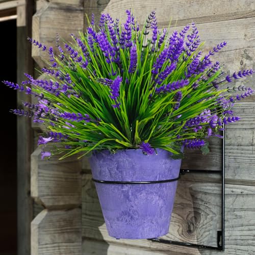 Image of Bassion 12 Bundles Fake Lavender Artificial Flowers for Outdoors, Purple