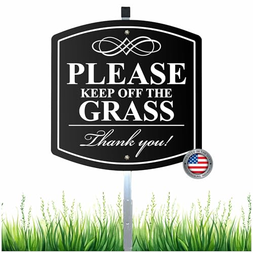 Please Keep Off the Grass Yard Sign – Aluminum Reflective Stake Sign