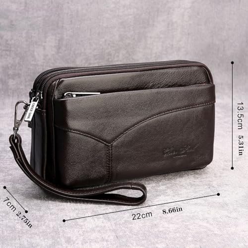 Image of Leather Clutch Purse Wallet Men Wrist Bag