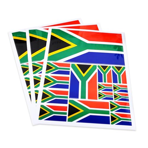 JBCD South Africa Flag Decal Car Sticker South African Flags for Trucks Car Decoration Accessories, 3 Pack
