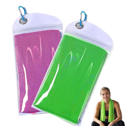 #VerdientProvisionen<br>2 Pack Kühlhandtuch 100 x 30cm Microfaser Handtücher Design für schnelle Abkühlung Soft Breathable Instant Towel