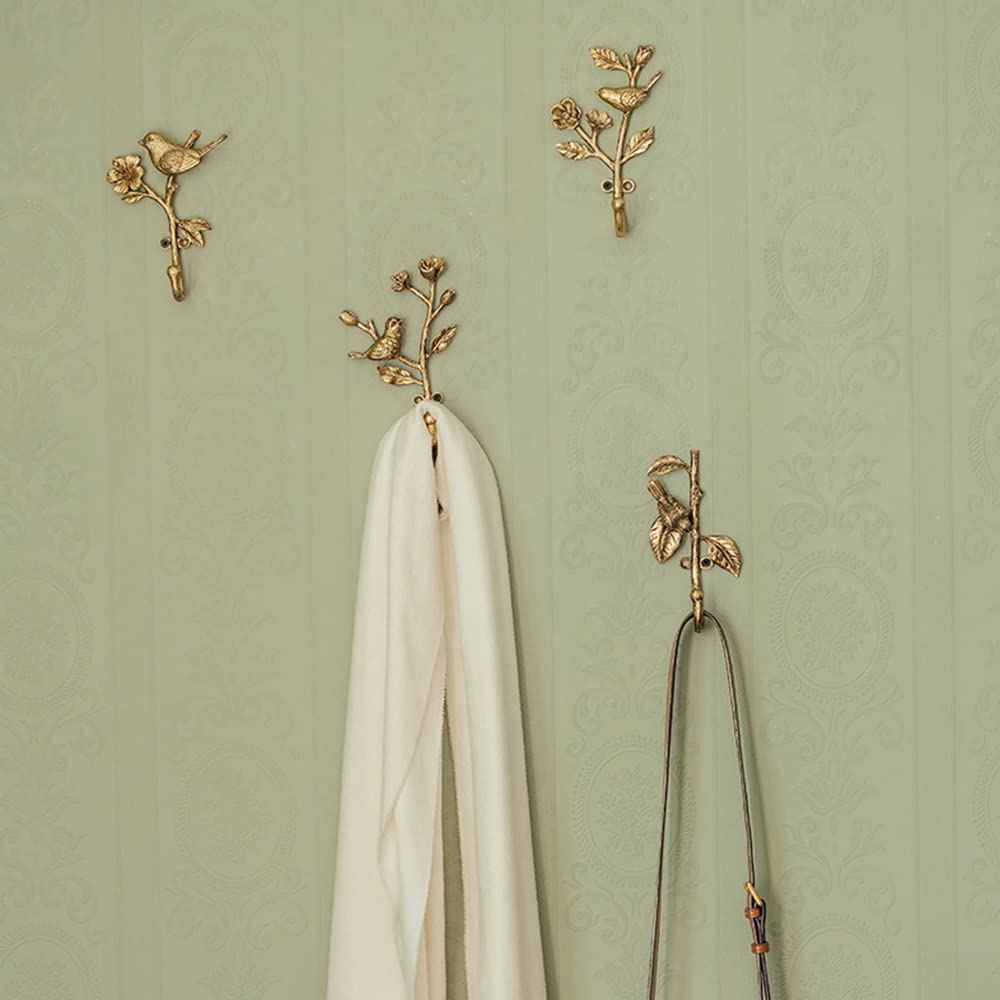 Ganchos de pared decorativos de aleación para colgar abrigos, sombreros, llaves, bolsos y ropa en el pasillo, baño (B)