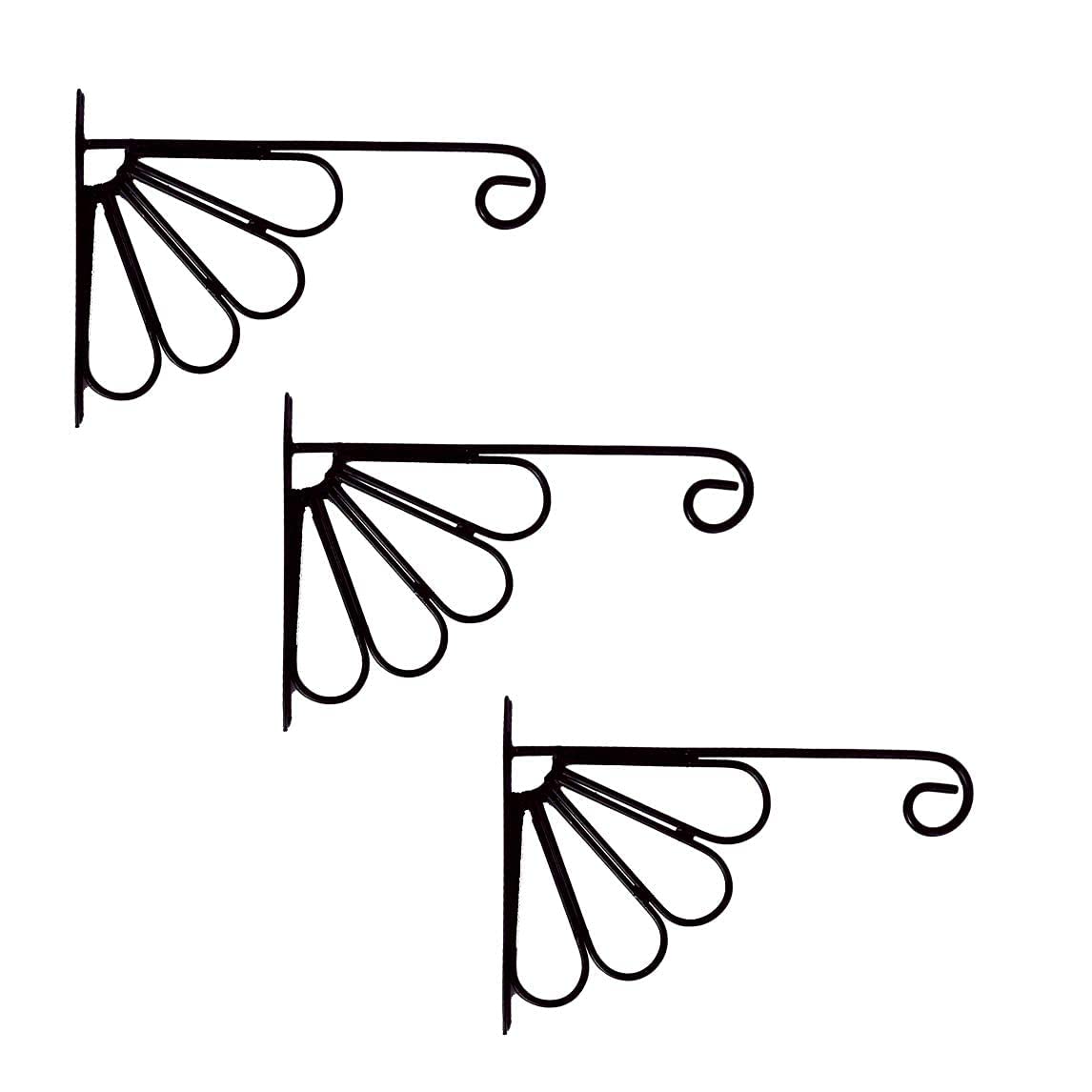 urban yardz Iron Plants Hanging Bracket| Flower Shape Wall Mounted Plant Hanger for Hanging Pots, Bird Feeders, Flower Baskets for Patio, Lawn, Garden Indoor/Outdoor (Black,Pack of 3) (B0CYLM5WRP) Amazon Price History, Amazon Price Tracker