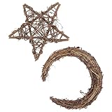 Amosfun 1 Juego Colgador De para La Puerta De Entrada Suministros para Hacer Coronas De Ratán Natural De Ratán para Decoración Guirnalda Artesanal Madera 2 Piezas