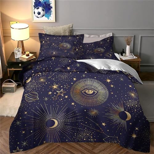Parure de lit étoiles cosmiques en microfibre de qualité supérieure avec impression 3D durable - 6