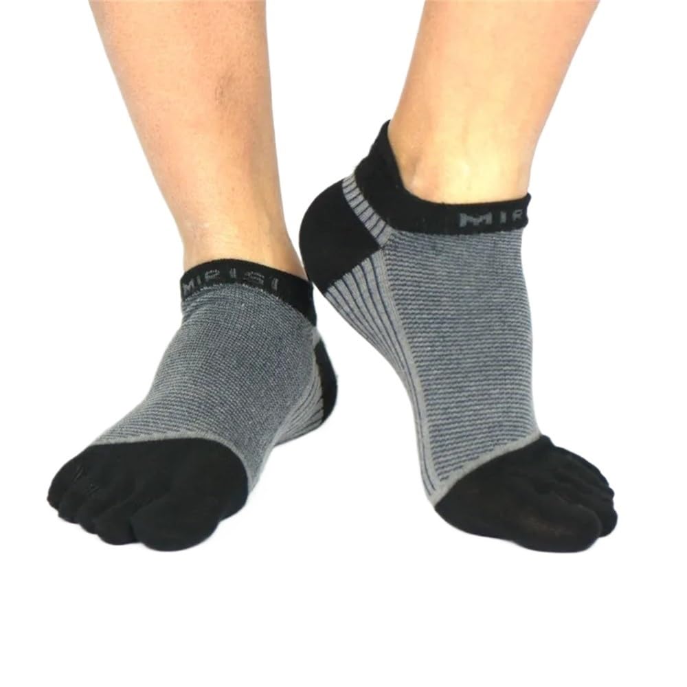 3 Pares de Calcetines de Talla Grande for Hombre, Calcetines Deportivos Transpirables de Malla de algodón Peinado for Correr con Dedos de los pies, EU40-46(G)