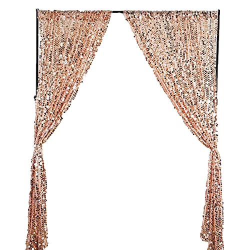 Sfn Big Sequin Rose Gold Drapes Curtains Panels Payette Sequin Backdrop Curtains Home Party Decoration Supplies 9Ftx9Ft For Christmas Decor #TOP1