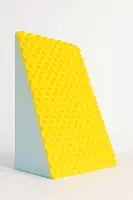 Travesseiro Triangular Ortopédico Espuma 65x45cm Encosto Confortável Azul E Amarelo Almofada Para Costas Coluna Gravidez Pós Cirurgia Refluxo Apoio Lombar Descanso De Corpo