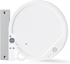 Ceiling Lamp with Motion Sensor, 8000 mAh Rechargeable LED Ceiling Light, 3000K, 4000K, 6500K, Round, Remote Control for Hallway, Stairs, Garage