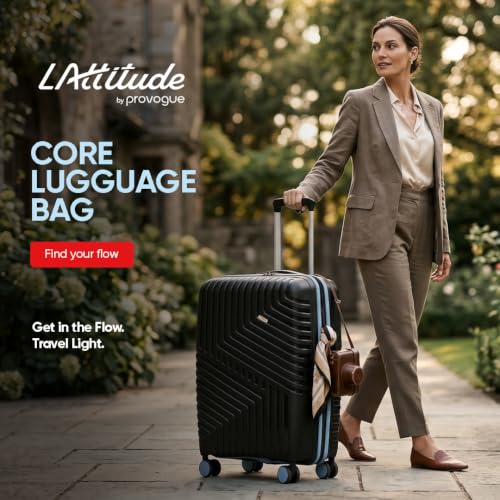 Image of Core Set of 3 Trolley Bags Cabin + Medium + Large Polypropylene Hard Suitcase, 8 Spinner Wheels, Recessed Number Lock, Luggage for Men & Women Midnight Black /Arctic Blue