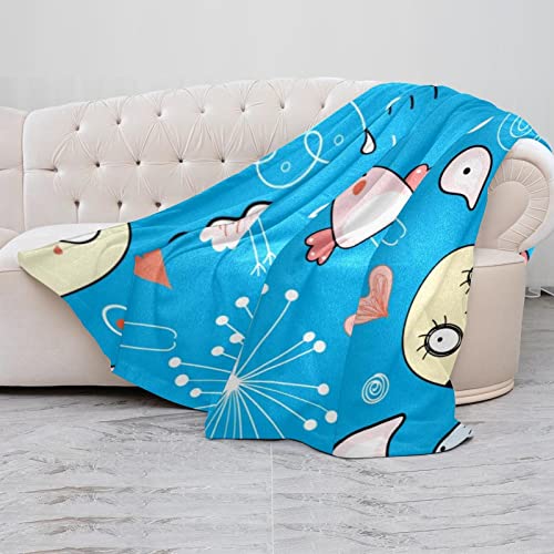 Couverture microfibre légère imprimé oiseaux pour soirées canapé et moments cocooning
