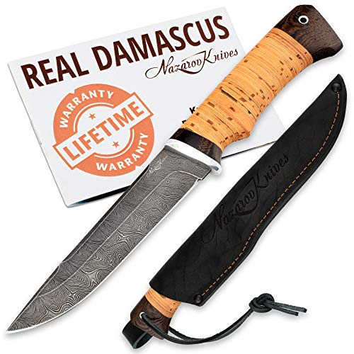 Hunting Knife - Damascus Knife - Skinning Knife for Hunting - Real Damascus