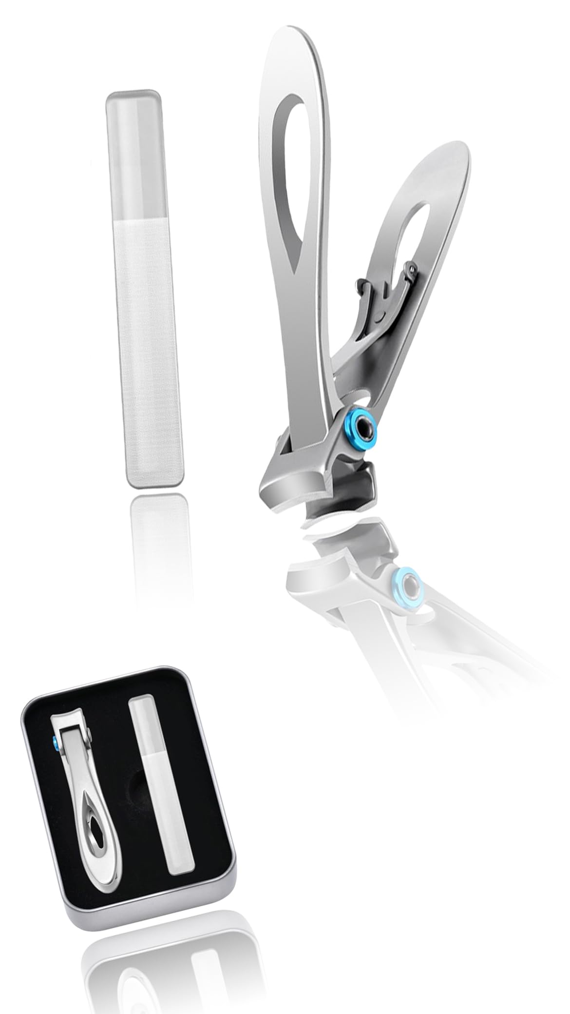 Sweet seven Premium Toenail Clippers for Seniors - Effortlessly Trim Thick Toenails - Wide Jaw Opening, Large Size - Includes Nail File Perfect for Men and Seniors