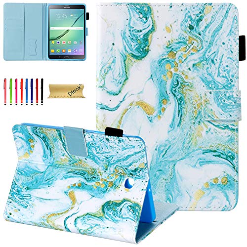 Galaxy Tab S2 8.0 Case, Dteck Folio Stand PU Leather Protective Case with Auto Sleep/Wake Card Holders Wallet Cover for Samsung Galaxy Tab S2 8.0 Case 2015 Released SM-T710 T715 T713,Marble Art