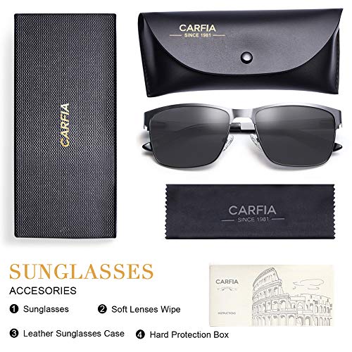 Image of CARFIA Metal Mens Sunglasses Polarized UV400 Protection for Driving Fishing Hiking Golf Everyday Use CA5225