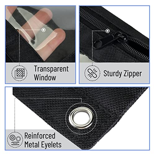 Mr. Pen Fabric Pencil Pouch With 3 Binder Holes, Black, Set Of 2 #TOP4