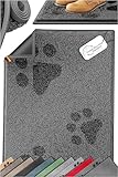 KESSER Schmutzfangmatte Profi Fußmatte in vielen Größen, Türmatte, Teppich, Fußabtreter & Fußabstreifer, rutschfest, wetterfest, maschinenwaschbar, Haustür & Wohnungseingang, Anthrazit Motiv 90x150cm