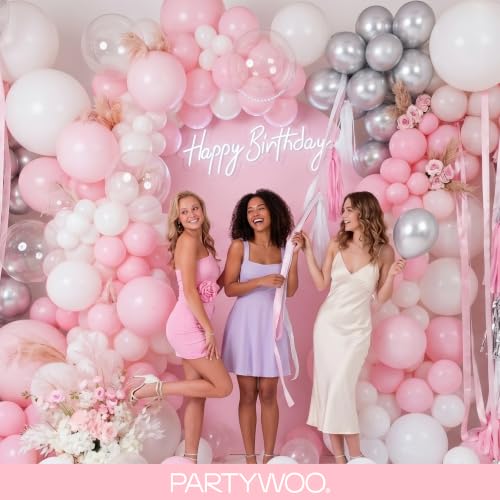 Image of PartyWoo Baby Pink Balloons 50pcs Pastel Pale Light Pink Color