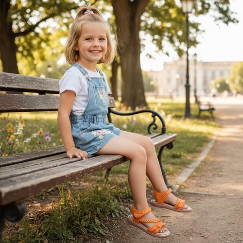 Image of GINFIVE Toddler Girls Sandals Little Girls Kids Summer Shoes Toddler Sandals
