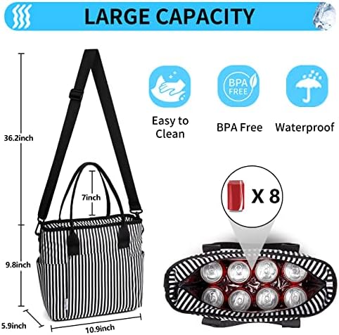 Lunch Bags for Women, ChaseChic Large Lunch Tote with Bottler Holder, Leakproof Insulated Cooler Bag Snacks Organizer for Work Picnic