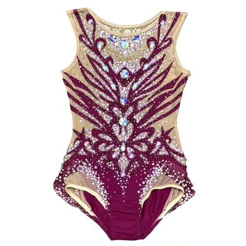 Kmarouse Rhythmic Gymnastics Leotard for Women and Girl High Elasticity Gymnastics Wear for Competition(Large)