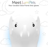 Vista 2 de LumiPets Eggbert the Elephant - Luz nocturna blanda para niños Luz nocturna de silicona con toque, control remoto Luz recargable de animales que