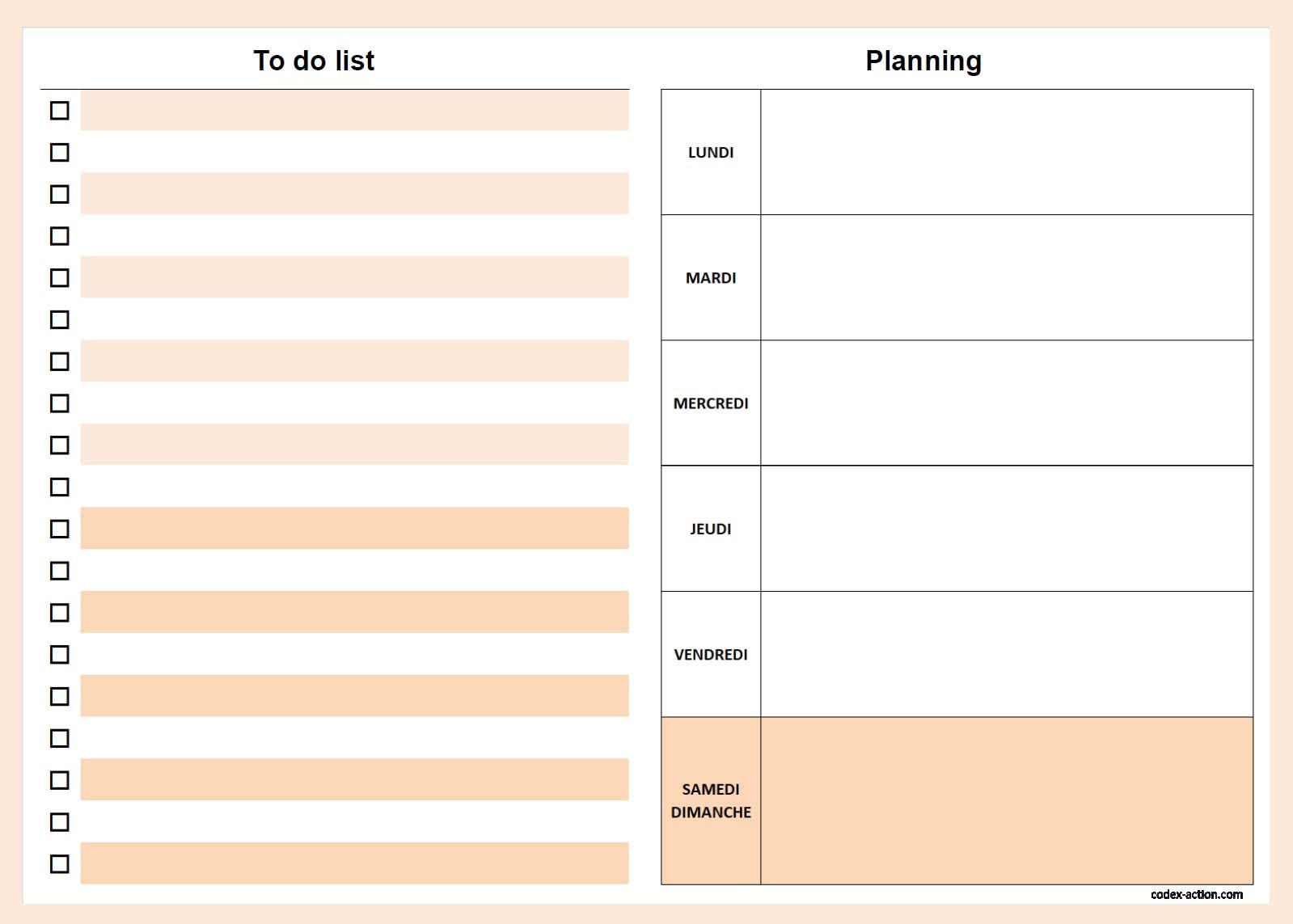 A4-Wochenplaner mit To Do List – Wochenkalender undatiert – 52 abnehmbare Blätter – Wochen-Organizer für Büro, Arbeit und Familie (Braun)