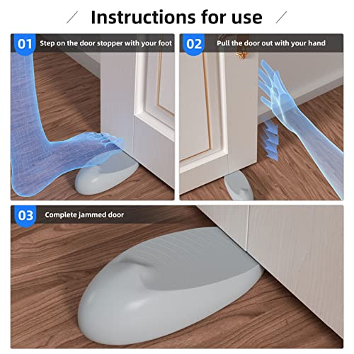 3 Pack Door Stopper Rubber Door Stop Suitable For Door Bottom Clearance Within 0.9", Door Wedge Stoppers Floor Works On All Floor Types Heavy Duty Door Jam, Floors Door Stops With Door Holder #TOP2
