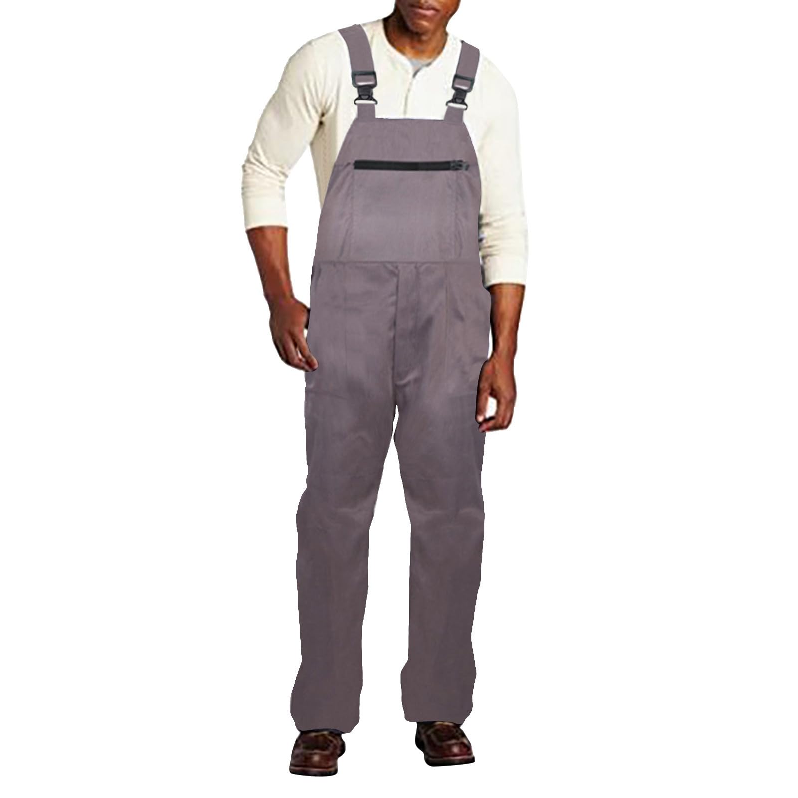 UIKIFY Men's Bib Overall Wide Leg Dungarees Overalls,Slim Fit Jumpsuit Relaxed Fit Casual Pockets Jumpsuit Lightweight Cargo Trousers Adults Utility Work Wear Coverall Trousers Grey 5XL