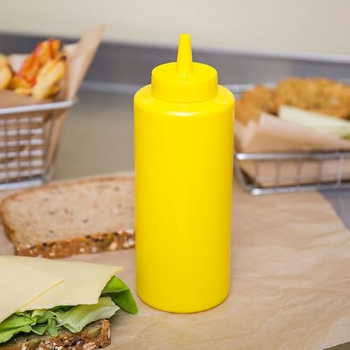 Miniatura 10 de -Juego de 12 botellas dispensadoras de condimentos exprimibles de 8 onzas rojas- Botella de plástico para salsas para untar, salsa de tomate y