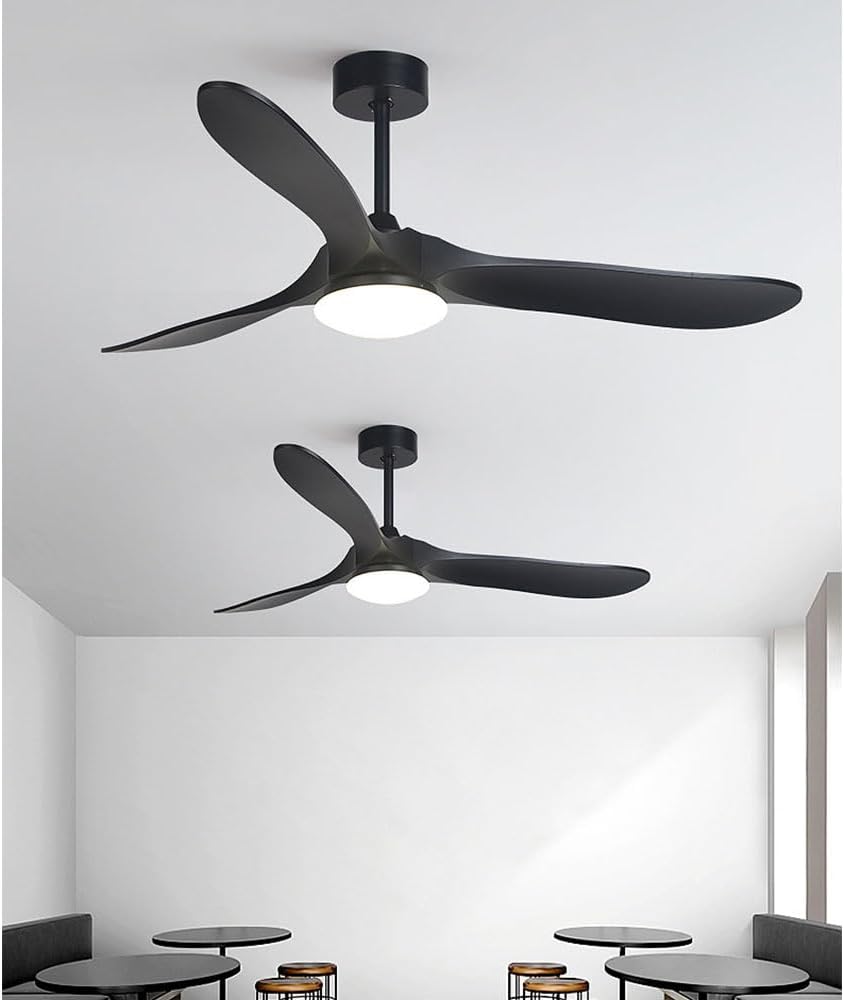 Indoor Quiet Ceiling Fan with Light Modern 18W LED Ceiling Fan Lighting Living Room Dining Room Bedroom Office Remote 6 Gear Wind Speed Ceiling Fans 3 ABS Fan Blades