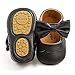 SOFMUO Baby Girls Mary Jane Flats Non-Slip Soft Rubber Sole Bowknot Infant Sneakers Toddler Princess Dress Walking Shoes(A01/Black,12-18 Months)