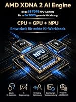 GMKtec EVO-X1 Pro AI Mini PC AMD Ryzen AI 9 HX 470 (Upgrade von HX 370), 64GB DDR5 Ram M.2 PCIE 4.0 X4 1TB SSD, Mini Gaming PC mit 890M Grafikkarte | OCuLink | 2.5G LAN x2 | WiFi 7 | USB 4.0 – Ansicht 4