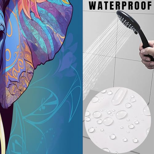 Rideau de douche mandala 150x180 cm avec crochets pour salle de bain