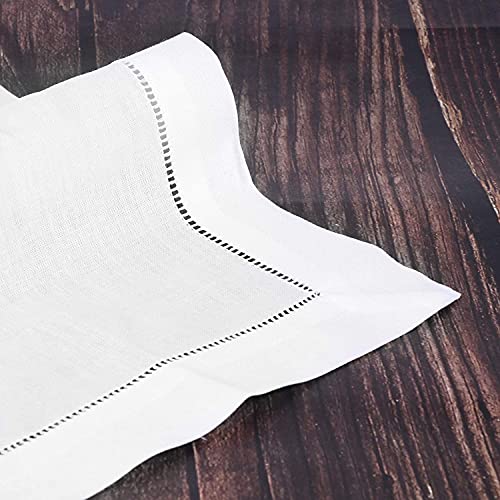 Minghing Linen Table Runner, Hemstitch Table Runner 16 X 144 Inch Handmade White Table Runner For Spring Mother Day Memorial Day – Machine Washable #TOP5