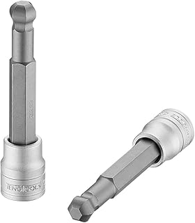 Teng Tools 12MM 3/8 Inch Drive Metric Extra Long Ball End Hex Bit Chrome Vanadium Socket - M381512BL-C