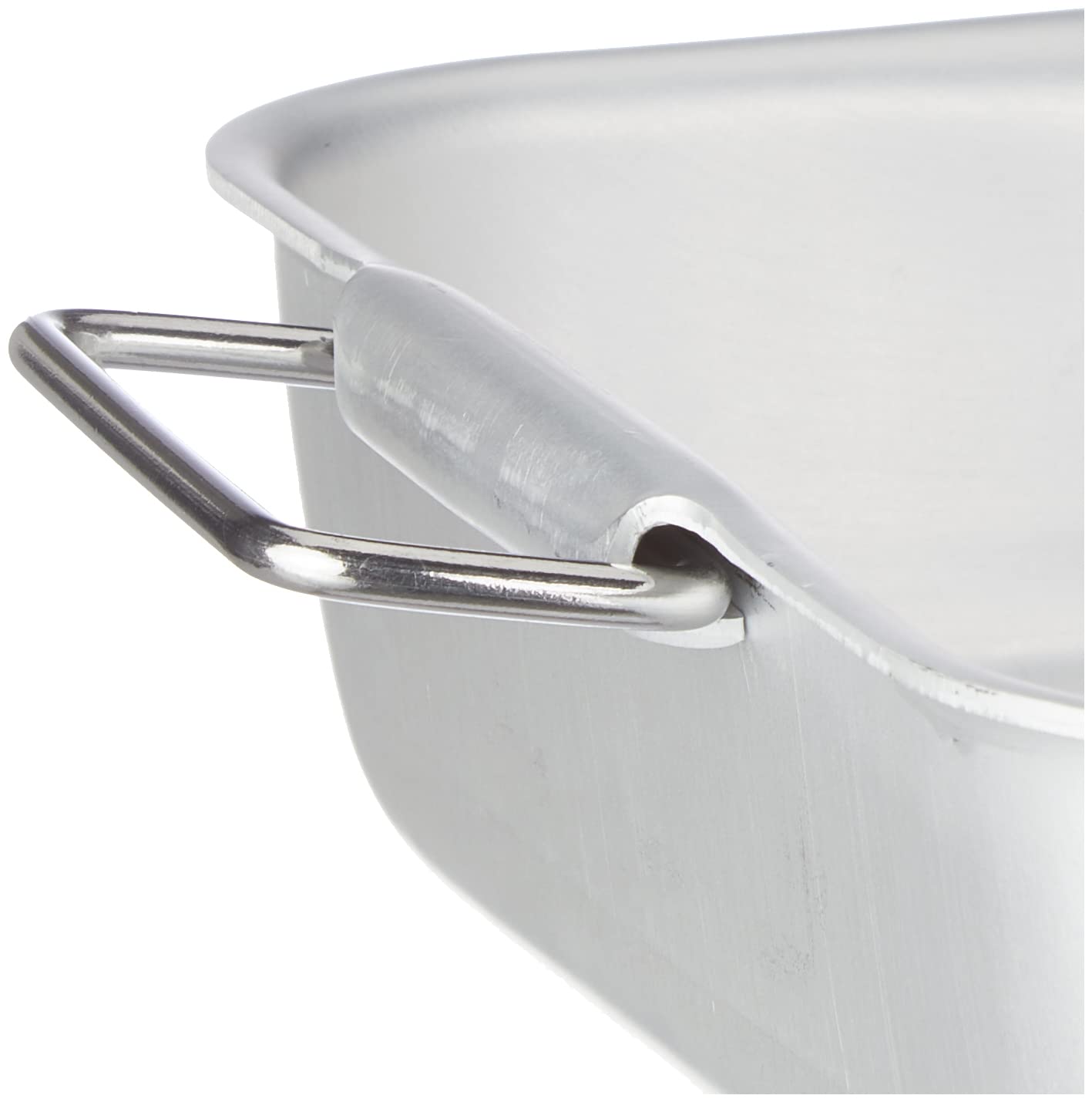 Pentole Agnelli ALMA15045 Rostiera Rettangolare con Maniglie, Alluminio, Argento, 48.5 x 30 x 8.5 cm