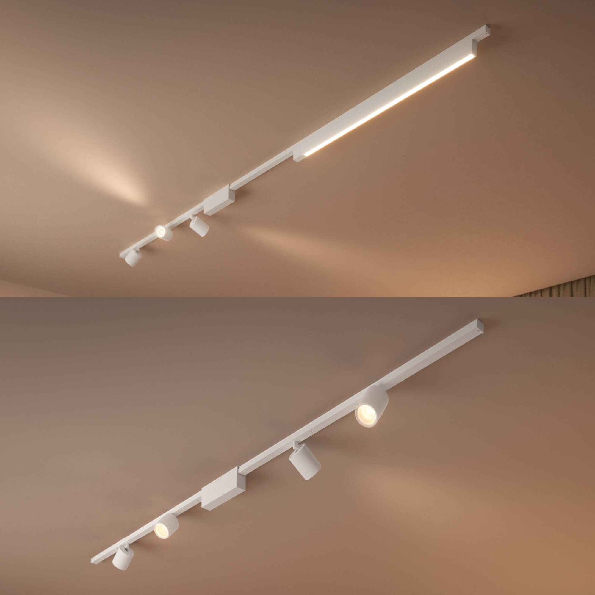 Philips Hue - Perifo Iluminación en carril Luz Blanca y de Colores - Set carril 271,5cm y 3 focos (negro) - Anclajes incluidos