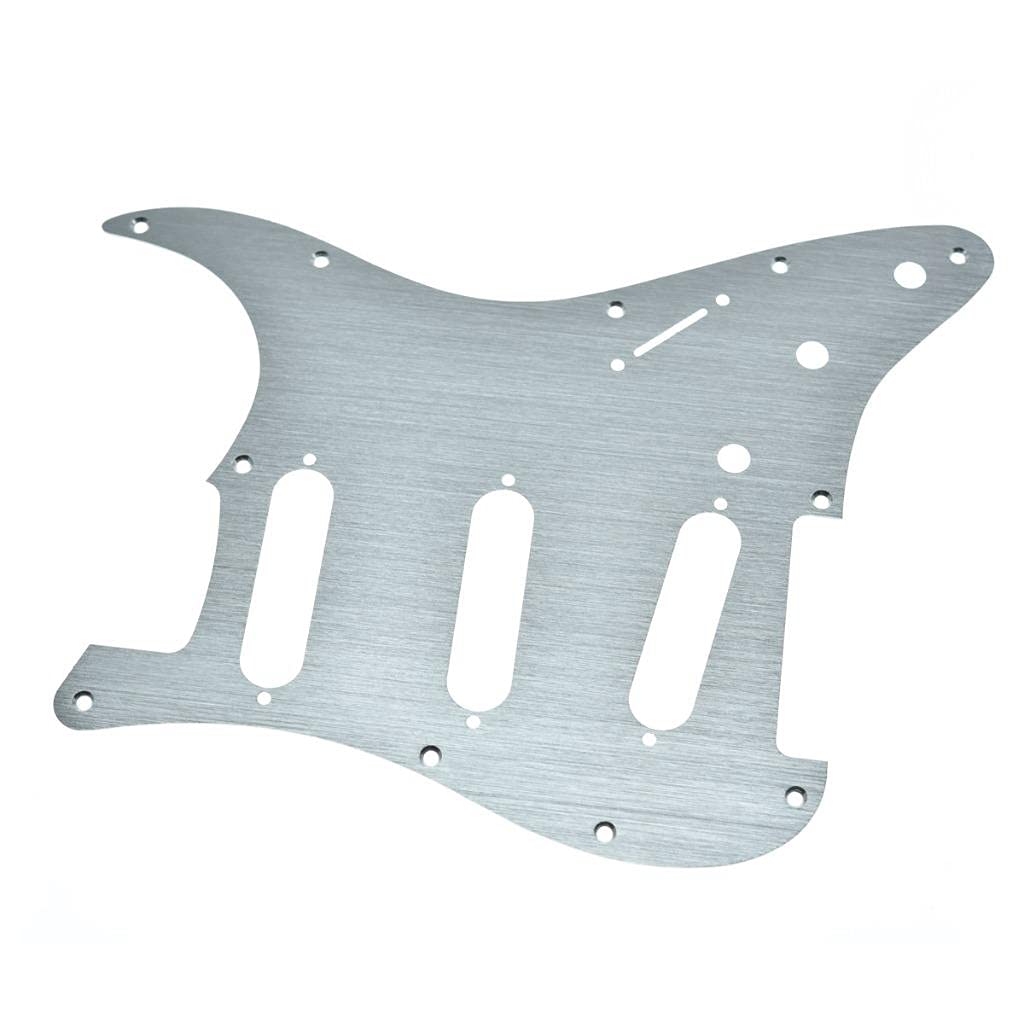 KAISH 11 Hole Metal Aluminum Anodized Modern Style ST/Strat SSS Pickguard Guitar Pick Guard Scratch Plate for USA/Mexico Stratocaster/Strat Silver - Image 3