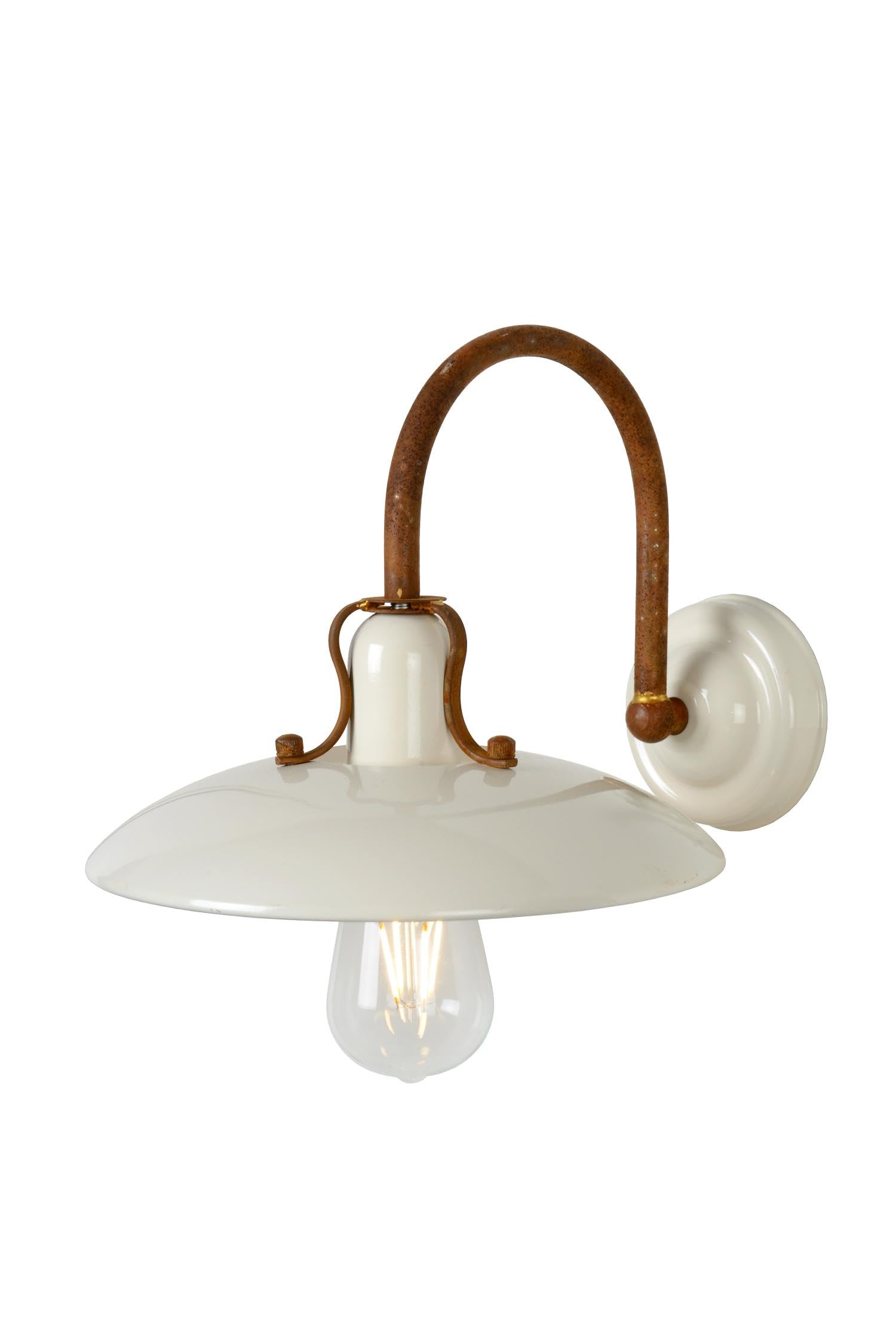 Lucide RÖMER - lampa ścienna - Ø 24 cm - 1 x E27 - beżowa, kremowa, 1 x 32 x 21 cm, 30276/01/38