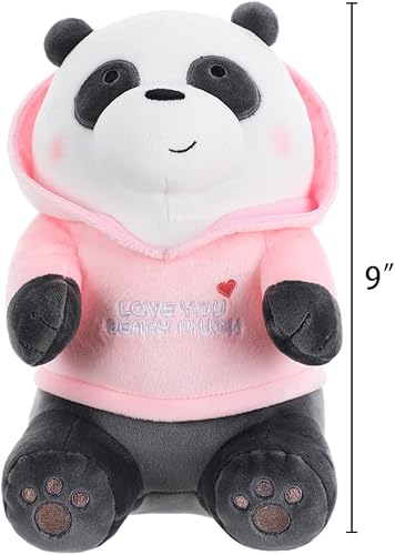 Miniatura 6 de MINISO We Bare Bears - Peluche de 95 pulgadas con diseño de oso de peluche de panda que abraza y es muy suave almohada para niñas y niños pequeños y