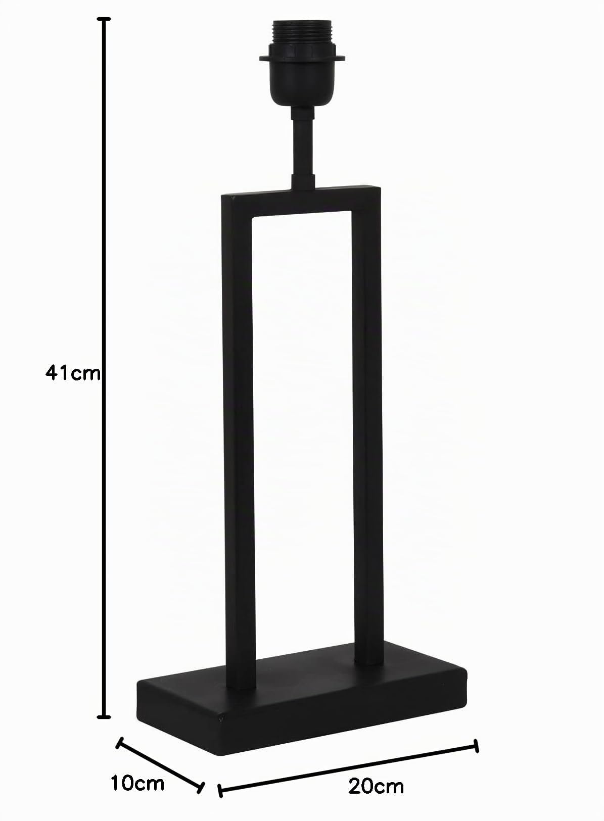 Light & Living Lampenfuß Shiva - Schwarz - 20x10x41cm | Rechteck - Modern - Metall - Tischlampenfuß - Lampe Wohnzimmer & Schlafzimmer
