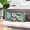 Magpie fabrics pack of 2 outdoor lumbar pillow case covers 12×20 waterproof rectangular throw pillowcase shell decorative sham for patio garden couch heronsbill turquoise green  urban country home decor