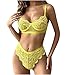 Frauen Zweiteilige Unterwäsche Set Sexy Blumenspitze Drahtfrei BH Slip Anzug Mesh Hohl Nachtwäsche Pyjamas Babypuppen Negligés
