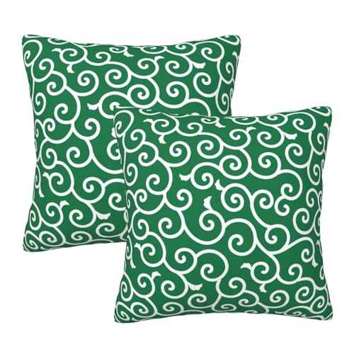 Chioee クッションカバー 2枚セット 和風 和柄 花柄 唐草模様 おしゃれ 座布団カバー 装飾枕カバー ソファ背当て 柔らかい 肌触り良い 抱き枕カバー カジュアル ピロケース 車用 インテリア飾り 部屋飾り 四季通用 CCZ1929W 50x50c