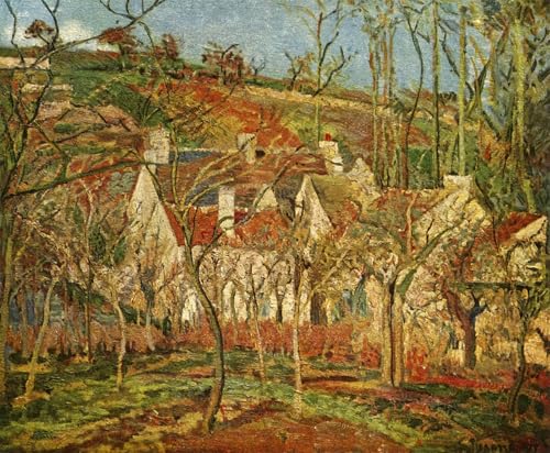Lienzo decorativo Los tejados rojos de Pissarro: cuadros para salón y dormitorio 60x90
