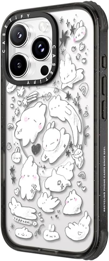 CASETiFY Ultra Impact iPhone 16 Pro Max Case [Strong Slim / 11.5ft 5X Militray Grade Drop Protection/Compatible with Magsafe] - Just Some Buns - Clear Black